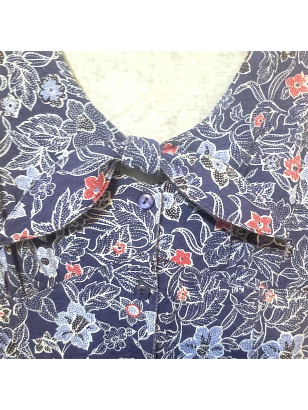 Vtg 90s Justin Allen Blue Red Floral Sleeveless Romper Bow Buttons Size M Cotton - Picture 4 of 15